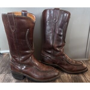 Vtg Double H Cowboy Boots Men's Size 6.5 D Brown Pull-On Sub Zero Insulated